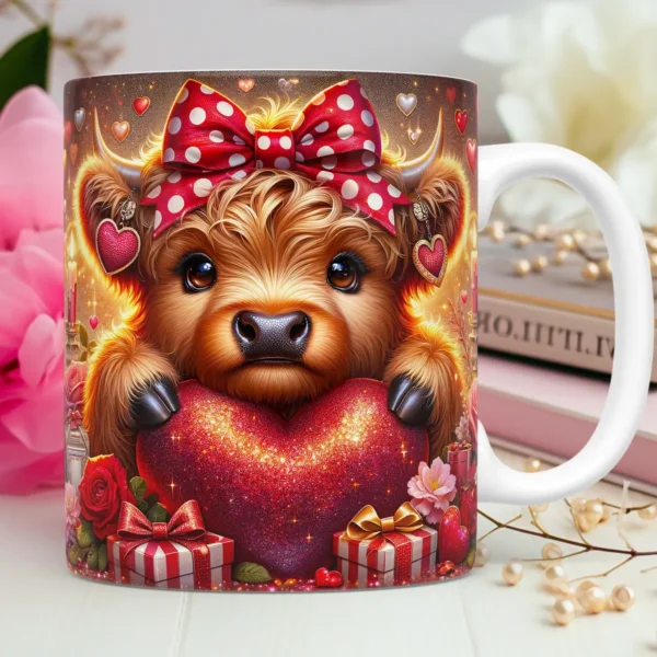 Artes PNG para Sublimação de Canecas - Dia dos Namorados Vaquinhas Love - Imagem 2