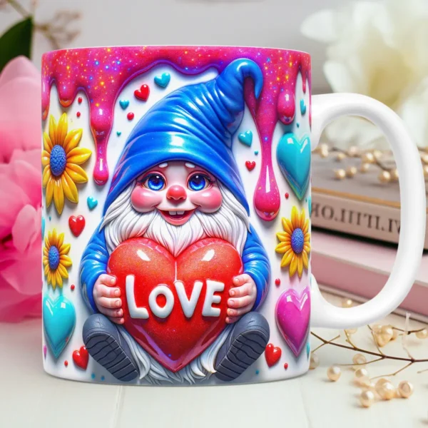 Gnomos Amorosos em 3D - Artes para Personalizar Canecas - Imagem 3