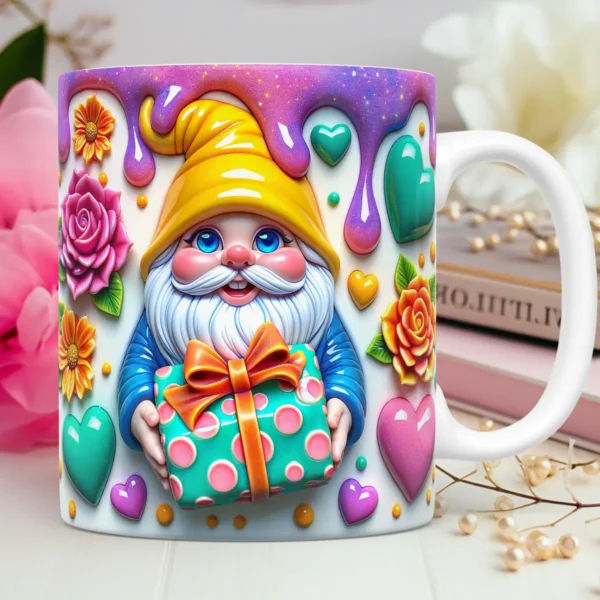 Gnomos Amorosos em 3D - Artes para Personalizar Canecas - Imagem 5