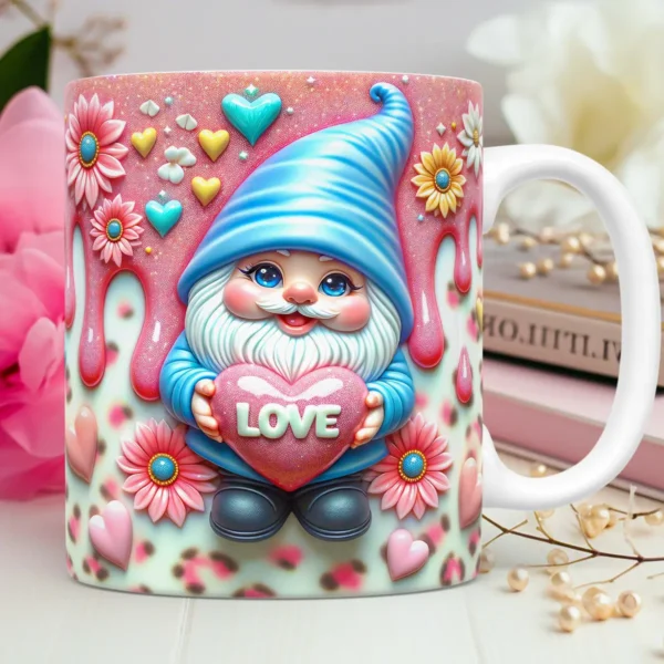 Gnomos Amorosos em 3D - Artes para Personalizar Canecas - Imagem 8