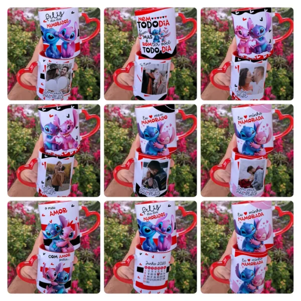 Coleção Personalizada Stitch p/ Canecas - Dia dos Namorados - Imagem 2