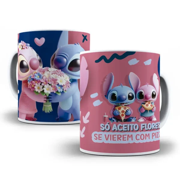Templates de Sublimação Canecas Dia dos Namorados Stitch - Imagem 4