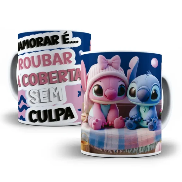 Templates de Sublimação Canecas Dia dos Namorados Stitch - Imagem 8