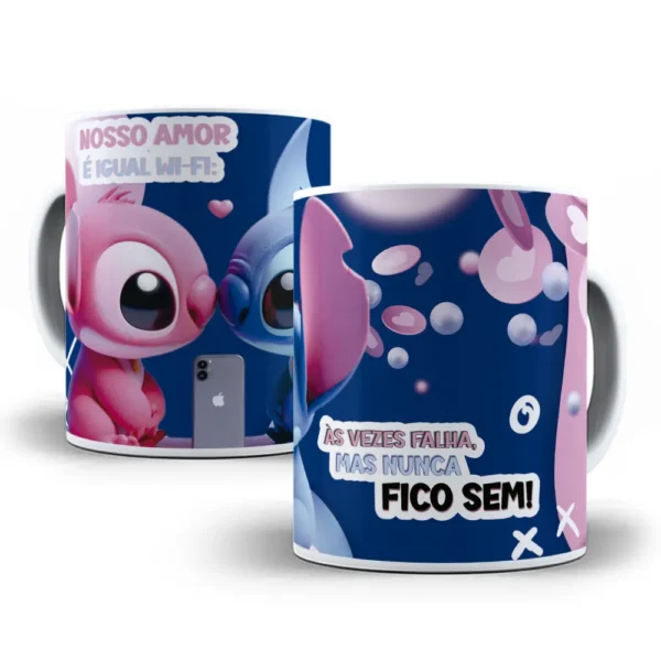 Templates de Sublimação Canecas Dia dos Namorados Stitch - Imagem 5