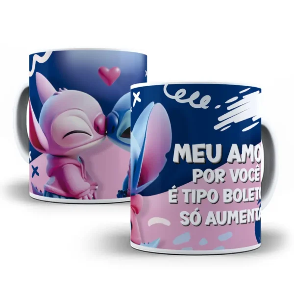 Templates de Sublimação Canecas Dia dos Namorados Stitch - Imagem 7