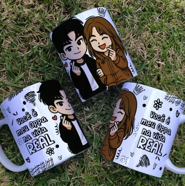 Conjunto de Arte para Sublimação em Canecas - Love Dorama - Imagem 7
