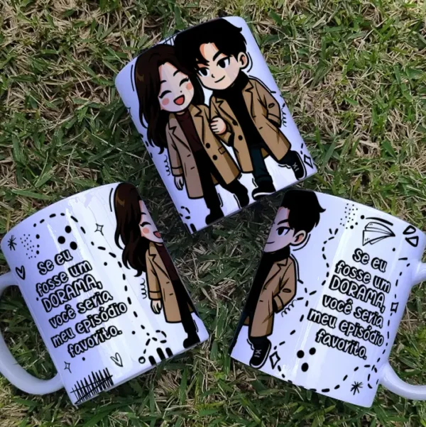 Conjunto de Arte para Sublimação em Canecas - Love Dorama - Imagem 6