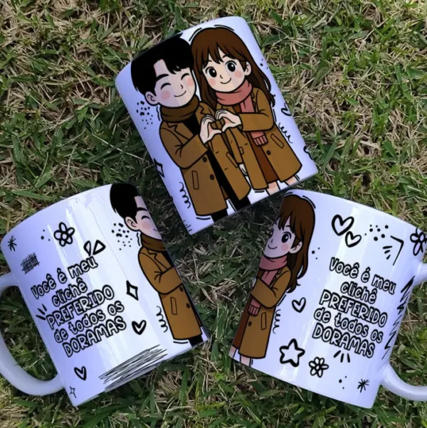 Conjunto de Arte para Sublimação em Canecas - Love Dorama - Imagem 2