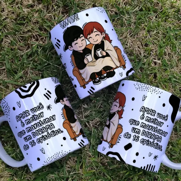 Conjunto de Arte para Sublimação em Canecas - Love Dorama - Imagem 8