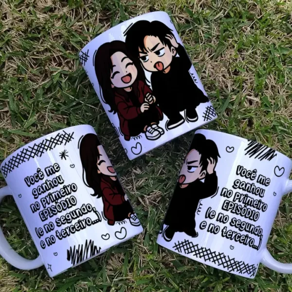 Conjunto de Arte para Sublimação em Canecas - Love Dorama - Imagem 3