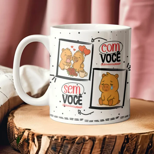 Kit para Sublimação de Canecas - Tema Capivara Amorosa - Imagem 3