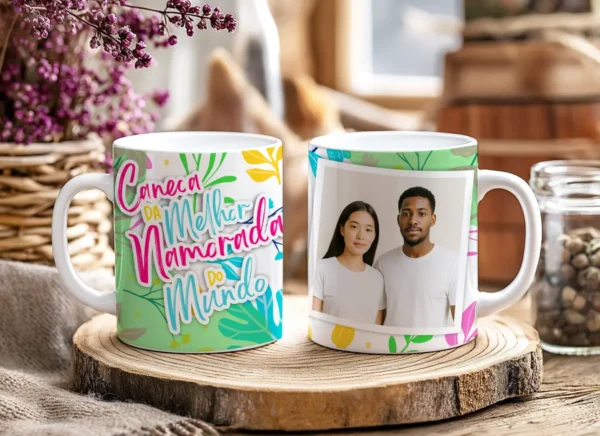 5 Designs Editáveis p/ Sublimação Canecas Dia dos Namorados - Imagem 3