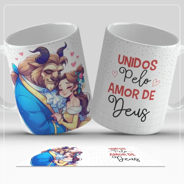 Dia dos Namorados: Artes JPG para Sublimar Canecas de Casal - Imagem 2