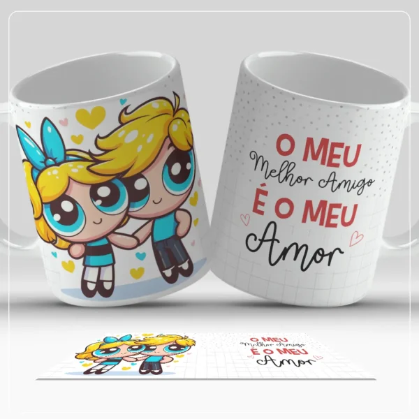 Dia dos Namorados: Artes JPG para Sublimar Canecas de Casal - Imagem 5