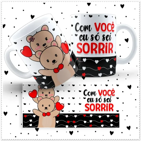 Artes Prontas para Caneca - Ursinho Love, Especial Namorados - Imagem 5