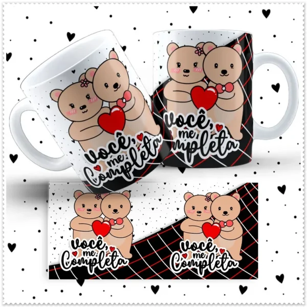 Artes Prontas para Caneca - Ursinho Love, Especial Namorados - Imagem 10
