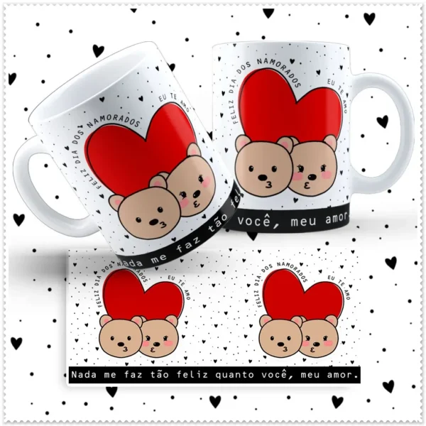 Artes Prontas para Caneca - Ursinho Love, Especial Namorados - Imagem 6