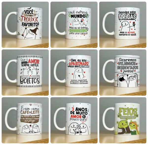 14 Estampas Criativas p/ Canecas Namorados Florks - Imagem 3