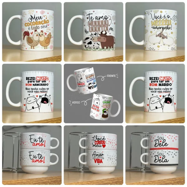 14 Estampas Criativas p/ Canecas Namorados Florks - Imagem 6