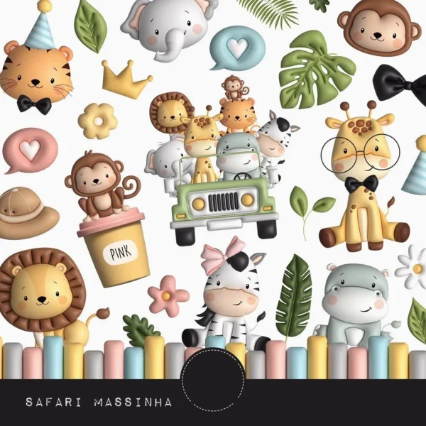 Kit Artes Safari Aquarelado - Ideal para Scrapbooking - Imagem 4