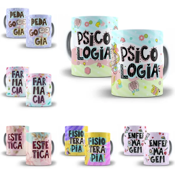 Pack Artes Caneca Profissões Professora Confeitaria Direito - Imagem 2