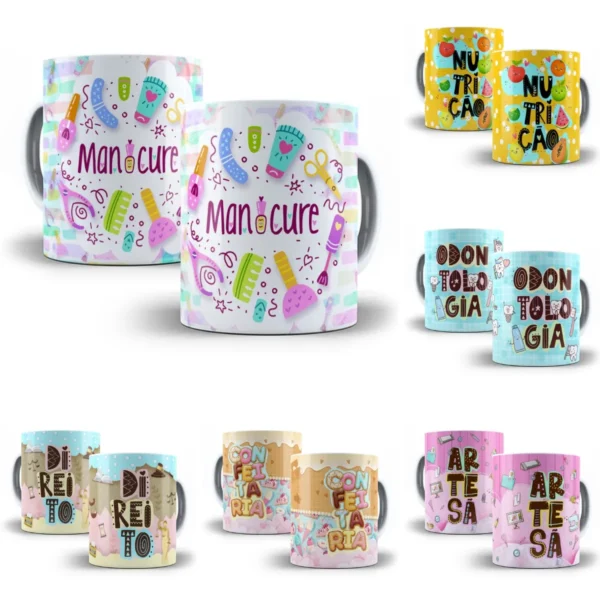 Pack Artes Caneca Profissões Professora Confeitaria Direito - Imagem 3