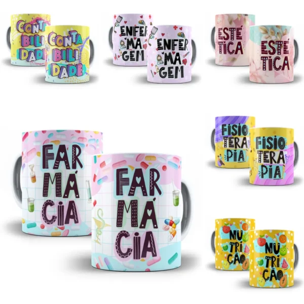 Pack Artes Caneca Profissões Professora Confeitaria Direito - Imagem 4