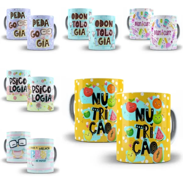 Pack Artes Caneca Profissões Professora Confeitaria Direito - Imagem 5