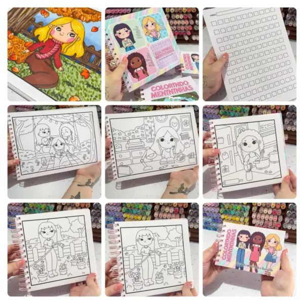 Kit de Colorir Meninescas para Download em PDF - Imagem 3