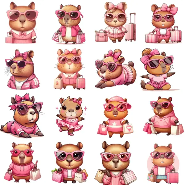 Arte Digital Capivara - PNG para Decoração e Festa - Imagem 2