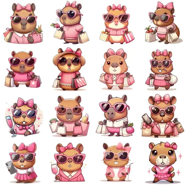 Arte Digital Capivara - PNG para Decoração e Festa - Imagem 3