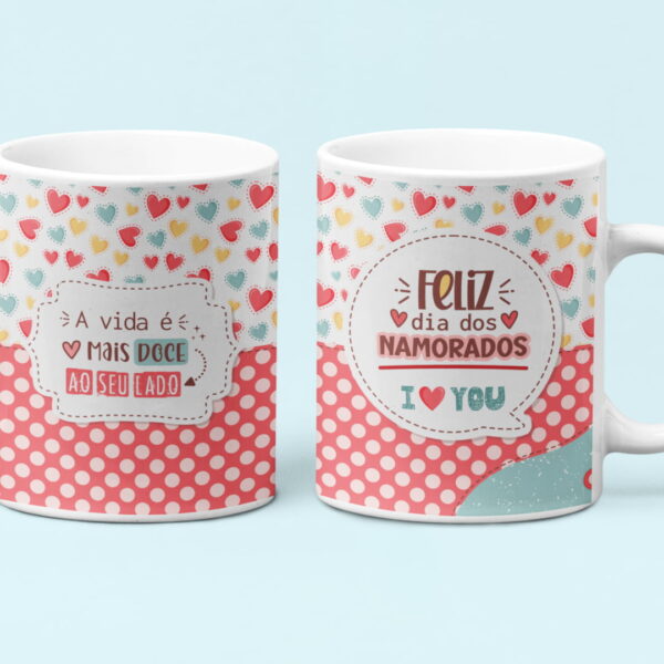 4 Estampas Canecas Dia dos Namorados 2024 Frases Românticas