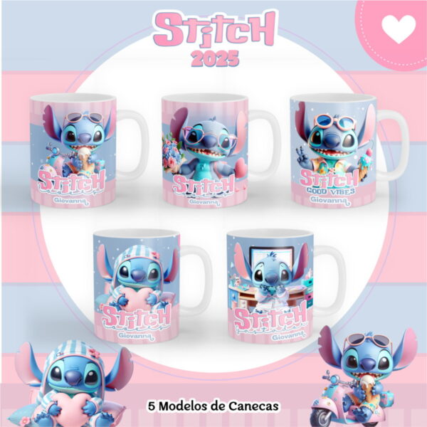 5 artes canecas stitch png e pdf artes canecas stitch