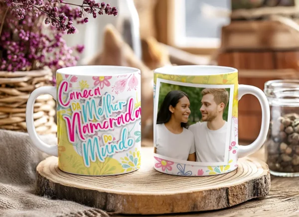 5 Designs Editáveis p/ Sublimação Canecas Dia dos Namorados