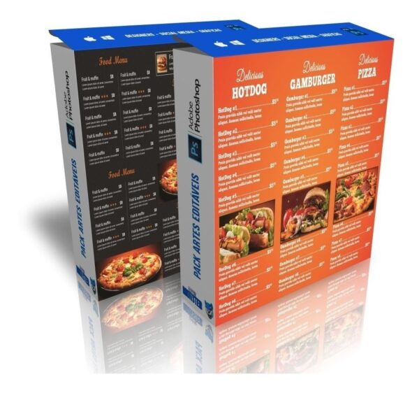500 Artes Cardápios Menus Editávieis Psd Photoshop + Brinde