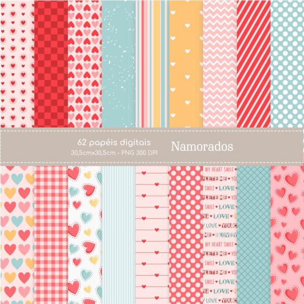 62 Papéis Digitais Fundos Dia dos Namorados Personalizados