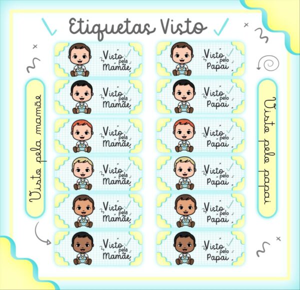 Adesivo Visto Pela Mamãe e Papai - Arquivo Digital - Imagem 2