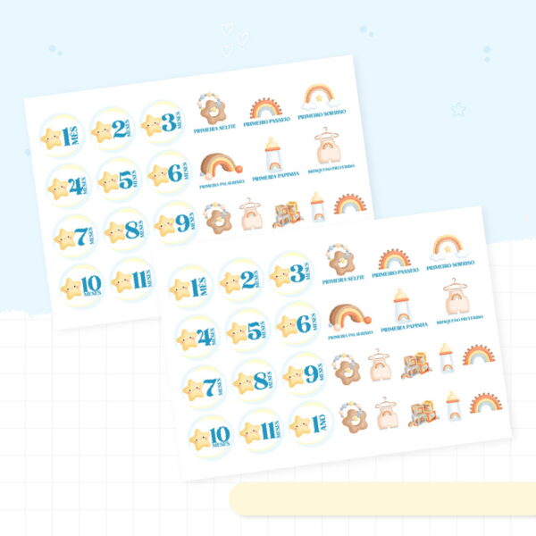 adesivos menino e menina arquivo digital papelaria