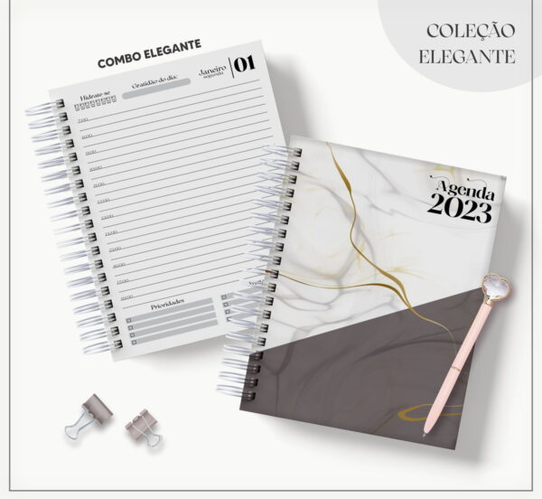 agenda 2023 marmorizada arquivo digital papel e cia