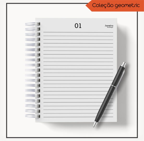 Agenda 2023 Masculina Geométrico Laranja - Arquivo Digital - Imagem 4