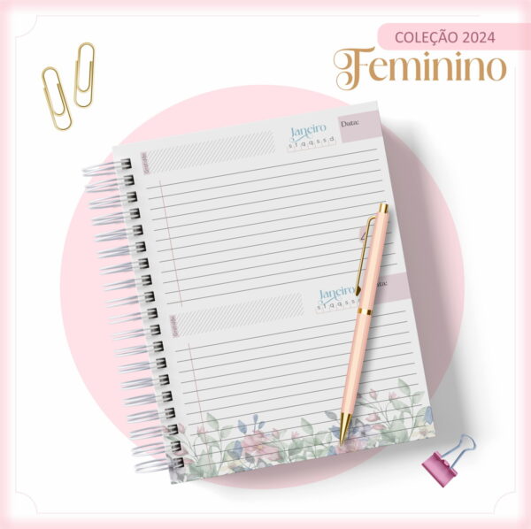 Agenda 2024 Floral Feminino - Arquivo Digital - Imagem 3