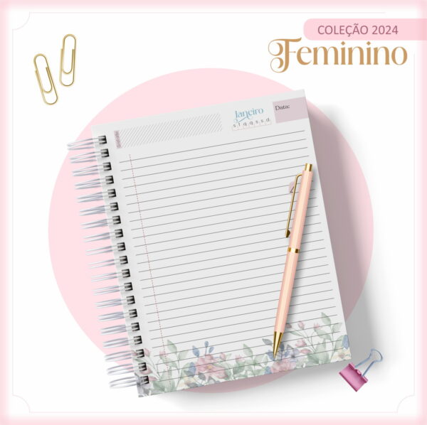 Agenda 2024 Floral Feminino - Arquivo Digital - Imagem 4