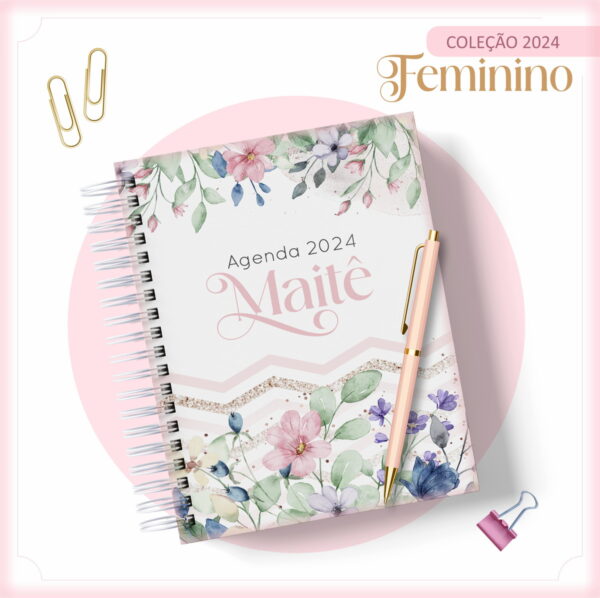 agenda 2024 floral feminino arquivo digital agendas 2024