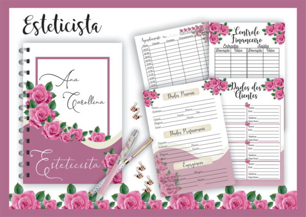 agenda agendamento esteticista arquivo digital scrapbook