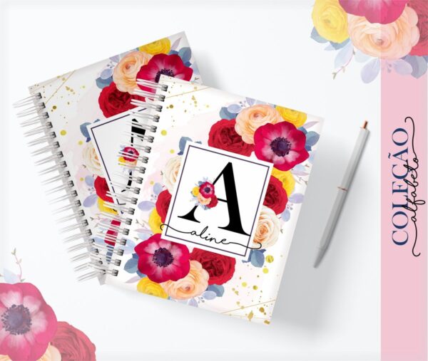 agenda alfabeto colorido arquivo digital scrapbook