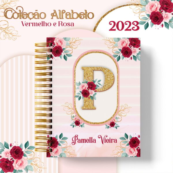 Agenda Alfabeto Vermelho e Rosa - Arquivo Digital - Imagem 2