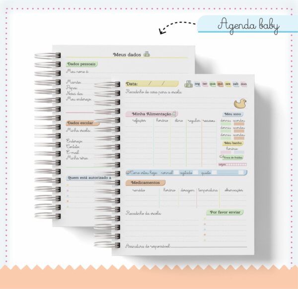 Agenda Baby Menina e Menino - Arquivo Digital - Imagem 3