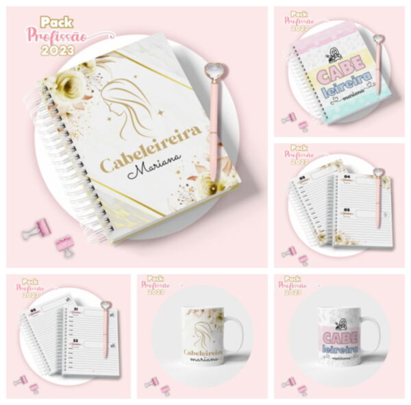 agenda cabeleireira feminina arquivo digital pack planner
