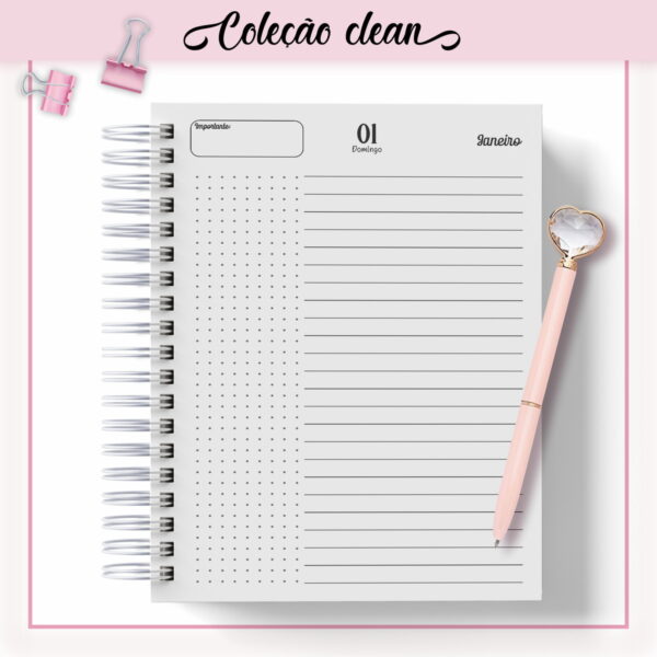 Agenda Clean Pink Black Datada 2023 - Arquivo Digital - Imagem 4