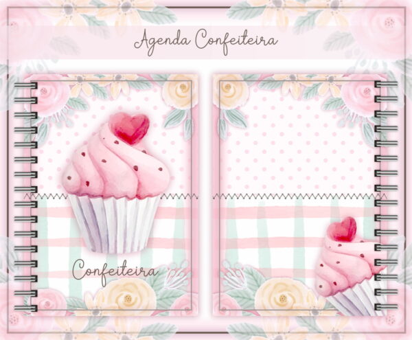 agenda confeitaria arte para caneca arquivo digital pautado